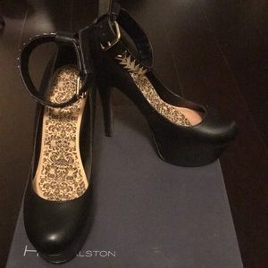 Black platform heels.